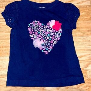 Falls Creek Navy Short Sleeve T Shirt with Heart Size 2t